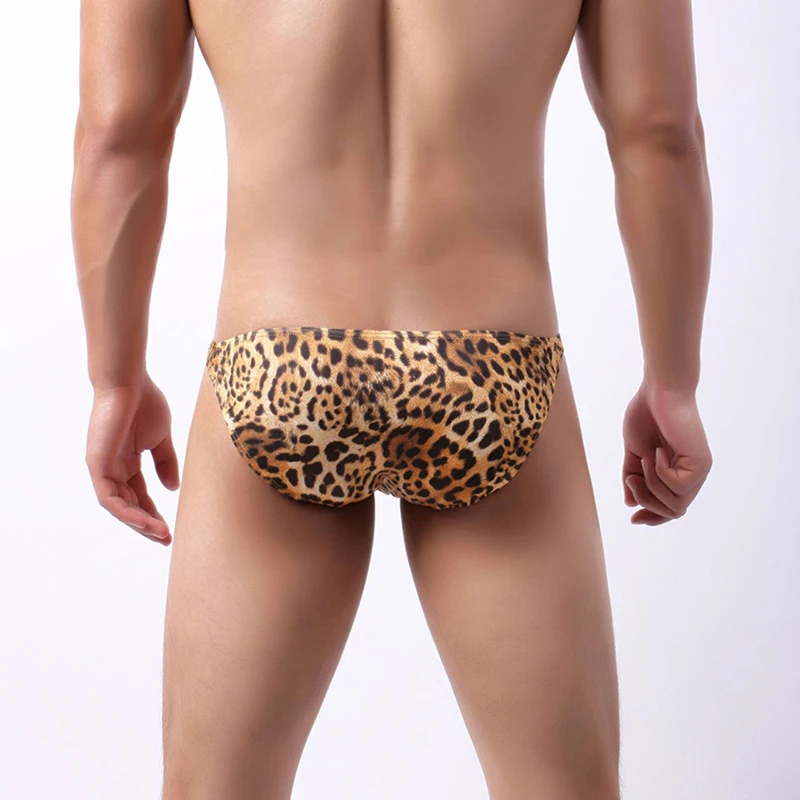 Sexy Low Waist Men\'s Briefs Fashion Leopard Printed Underwear Men Hipster Up Underpants Jockstrap Male Bulge Pouch Panties Cueca