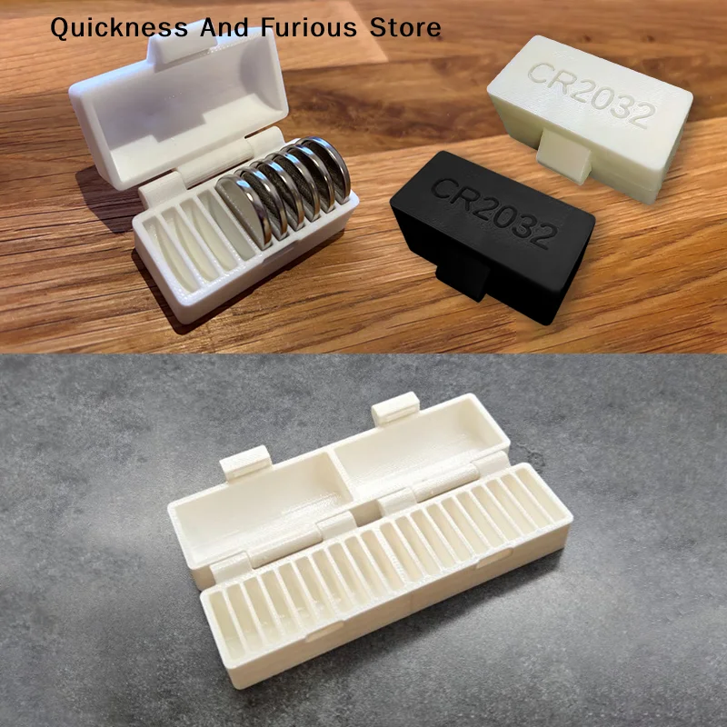 CR2032/CR2025 Battery Storage Box 10/20 Hole Portable Prevents Battery Loss Battery Protective Holder Small Electronic Organizer