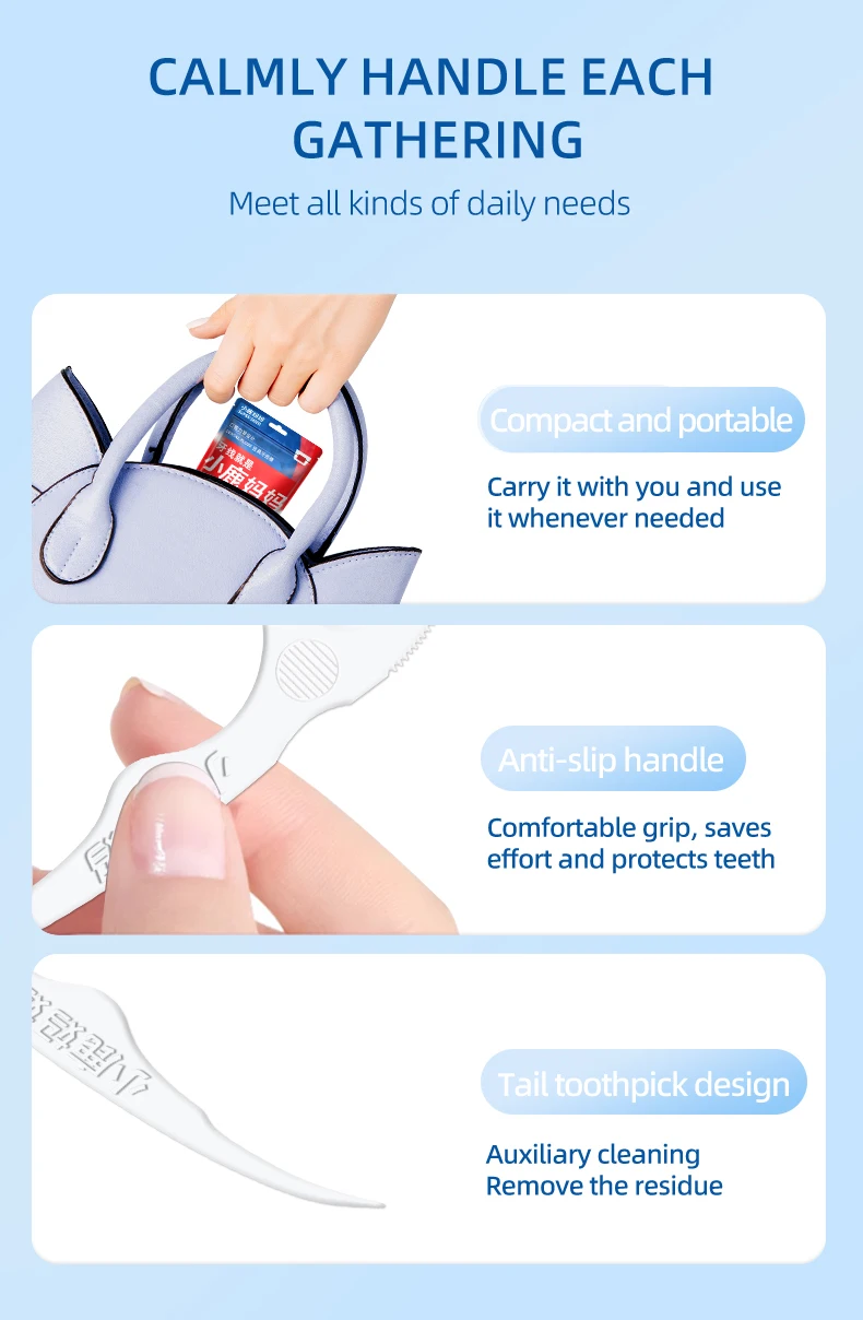 Fawnmum 100 stücke Zahnseide Flosser Picks Zahnstocher Zähne Stick Interdentalbürste Zahn Reinigung Zahnseide Pick Oral pflege – Detail 10