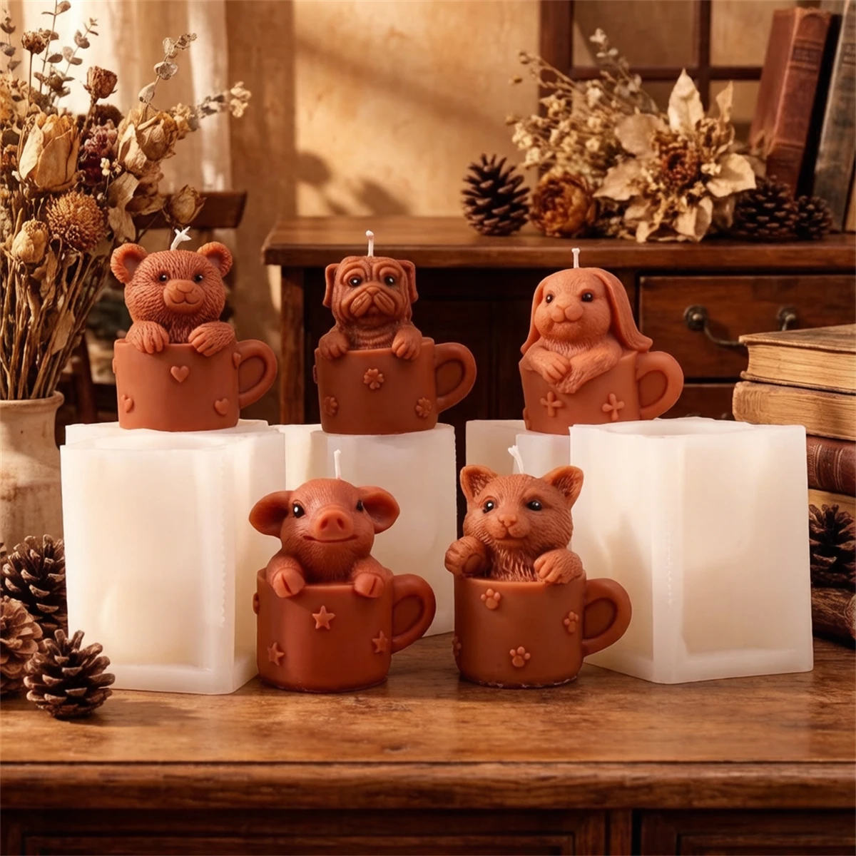 3D Cup Animal Silic…