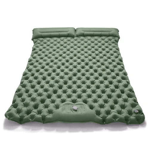 Imagen 2 del producto Colchón inflable doble para acampar al aire libre, colchoneta para dormir Extra ancha, cama plegable ultraligera, colchoneta para dormir, colchoneta de viaje para coche