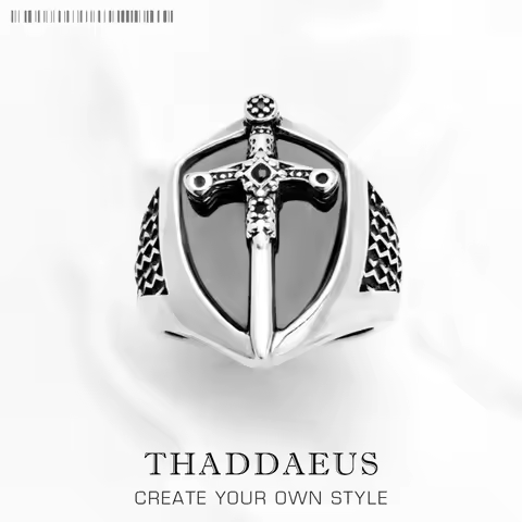 Signet Ring Mystical Sword 925 Sterling Silver Vintage Strength Gift for Women Men 2022 Summer Fine Jewelry