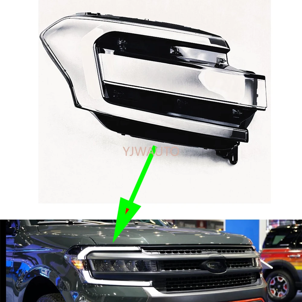 

For Ford Expedition 2021 2022 2023 2024 Headlamp Cover Car Headlight Lens Glass Replacement Front Lampshade Lens Auto Shell