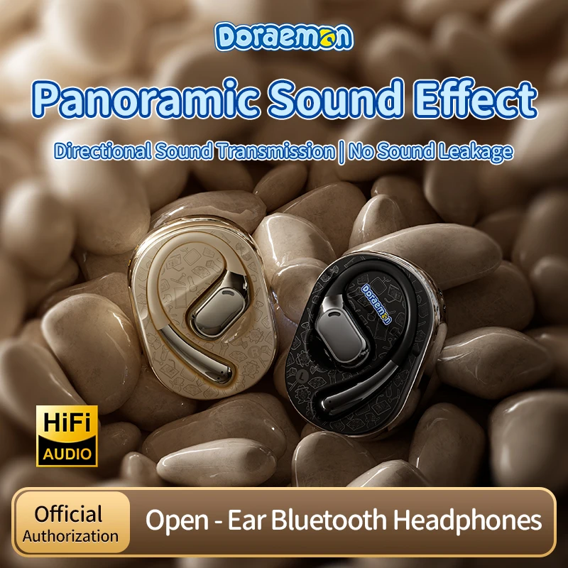Doraemon OWS Wireless Bluetooth Earphones Mounted Bone Conduction High Sound quality for sports running Birthday Gifts