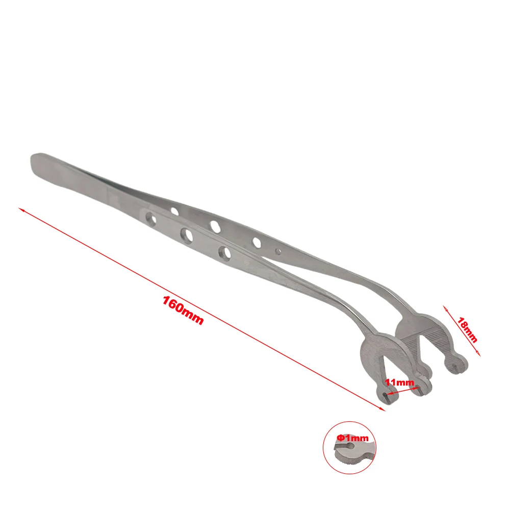 الفولاذ المقاوم للصدأ الأسنان خياطة الملقط ثقب مزدوج مقبض الذرة تلميح لخياطة دقيقة إغلاق الجرح أداة جراحة الفم #2