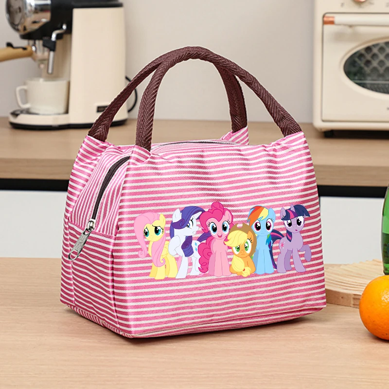 Borsa per il pranzo My Little Ponys Unicorn Kawaii Borse Bento di grande capacità Ragazzo Ragazza Cartoon Anime Borsa da picnic Borse isolanti per alimenti Regali