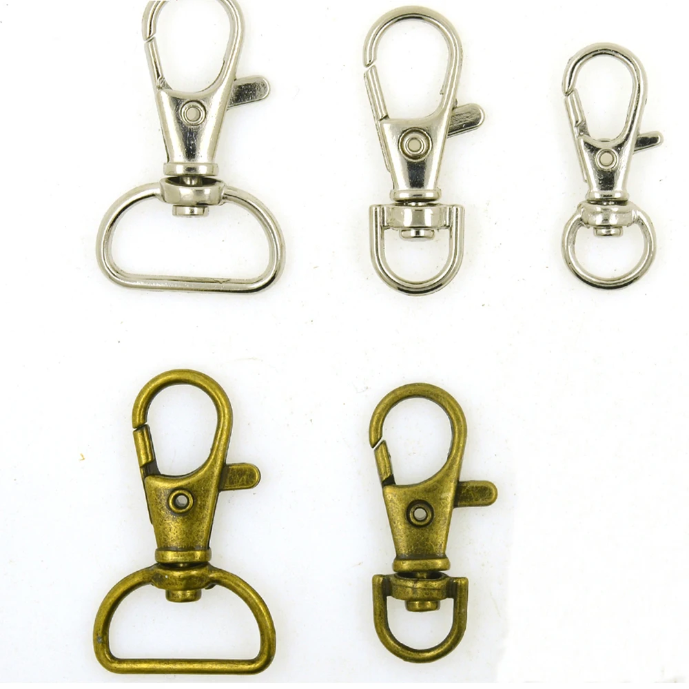 

10pcs/lot silver bronze Metal Luggage bag Dog buckle Snap hook Bag hanger Lobster Clasp DIY Sewing handmade Key chain button