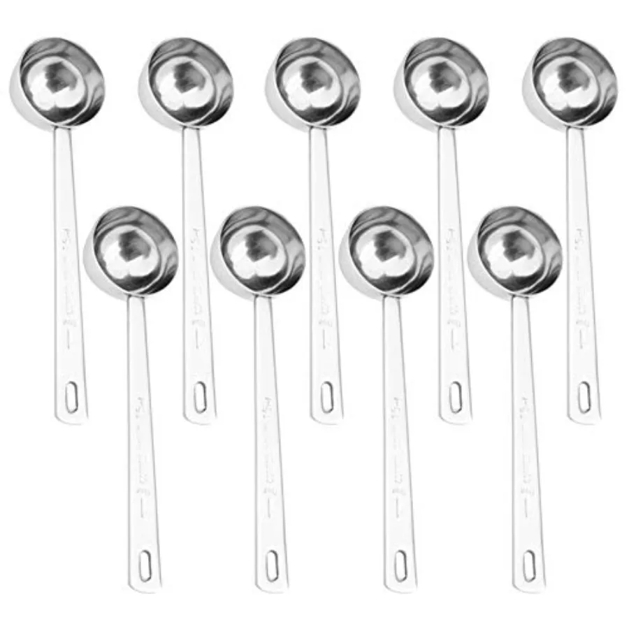 

9 Pack 304 Stainless Steel Coffee Scoop with Long Handle for Precise Measuring of Coffee Milk Powder and Fruit Powder in Kitche