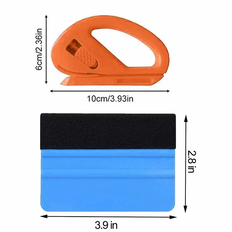 2pcs Car Film Wrap Tools Kit Squeegee Set Carbon Fiber Film Wrapping Cutter Aid Tool Window Tinting Film Cutter Car Wrap Tools