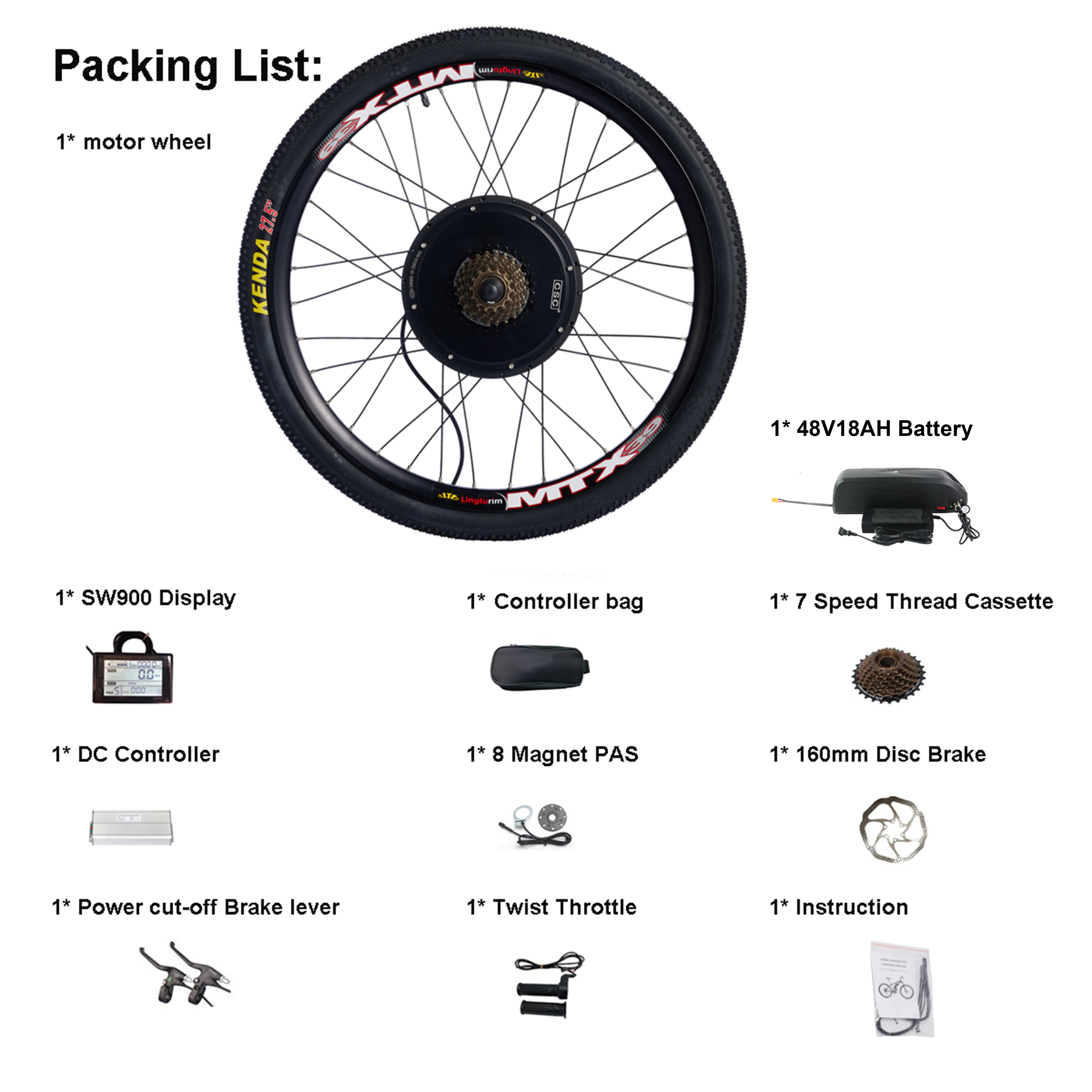 الاتحاد الأوروبي دراجة كهربائية تحويل عدة 26-29 "700C 48V1000W/1500W محور المحرك عجلة فرش Ebike MTX مكبح قرصي دولاب الموازنة الإطارات الخليط #2