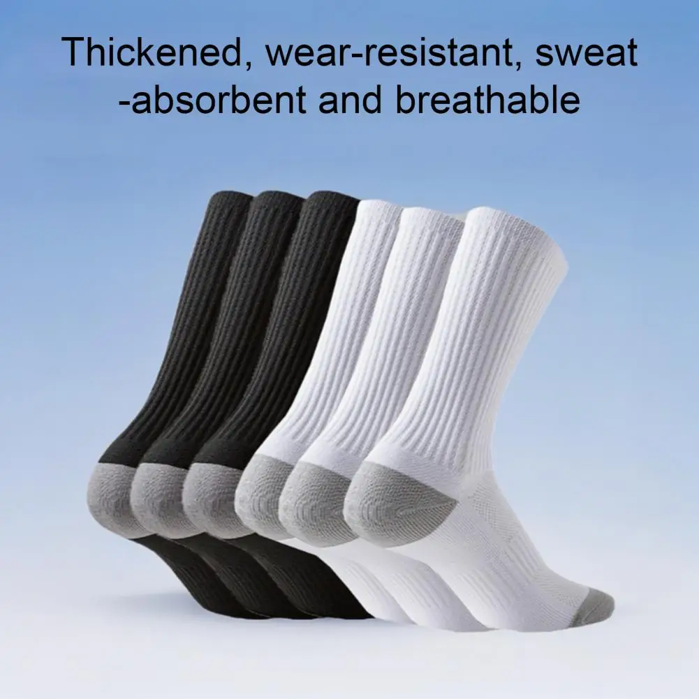 Skarpety załogowe bawełniane antypoślizgowe Skarpety załogowe bawełniane o wysokiej wydajności męskie do codziennych ćwiczeń biegania odprowadzające wilgoć