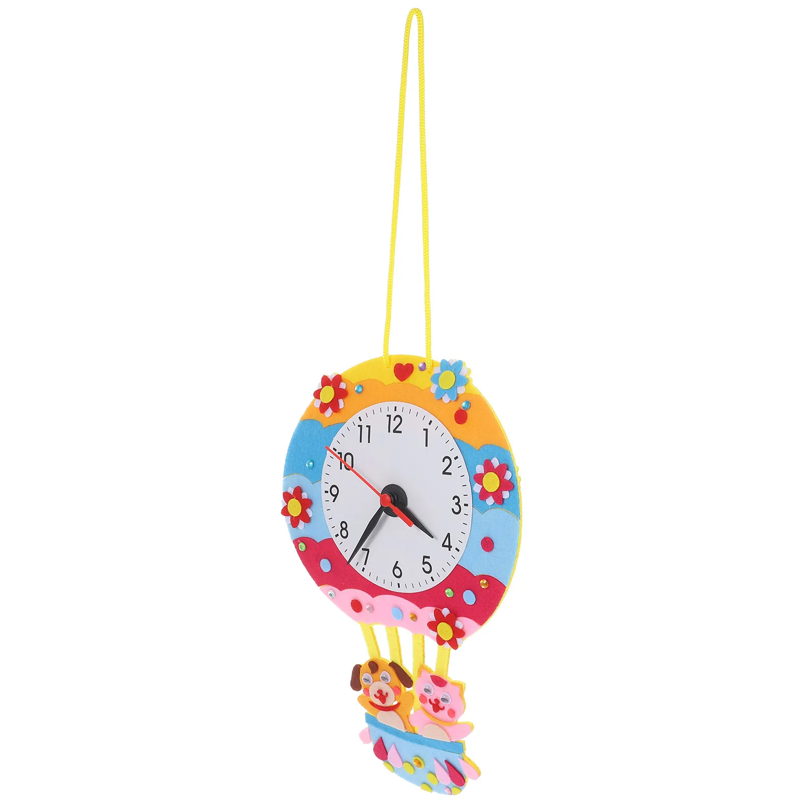 1Set Cartoon Clock DIY Kit Kids Hand Making Material Non-Woven Fabric Clock Making Materials Creative Kids Crafts