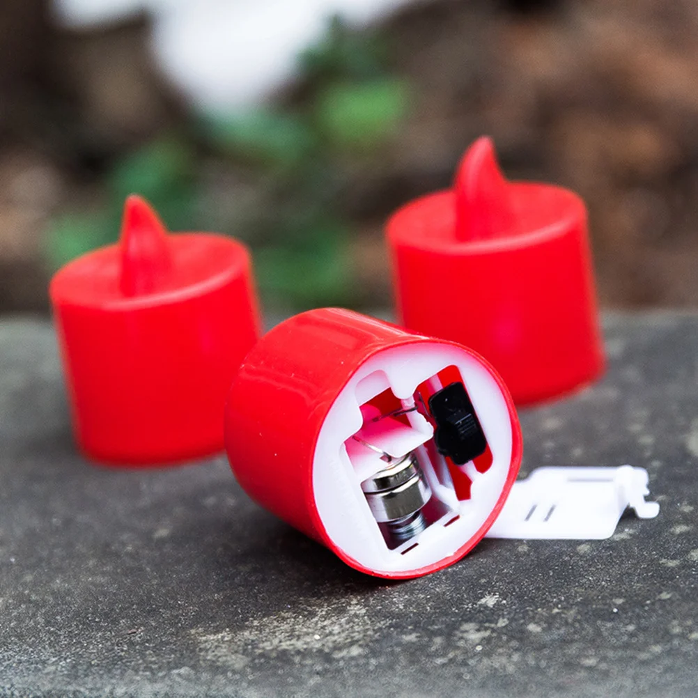 

24 шт. светодиодных светильников, красные беспламенные чайные свечи для украшения вечеринок, свадебных банкетов, ночник, светодиодный светильник