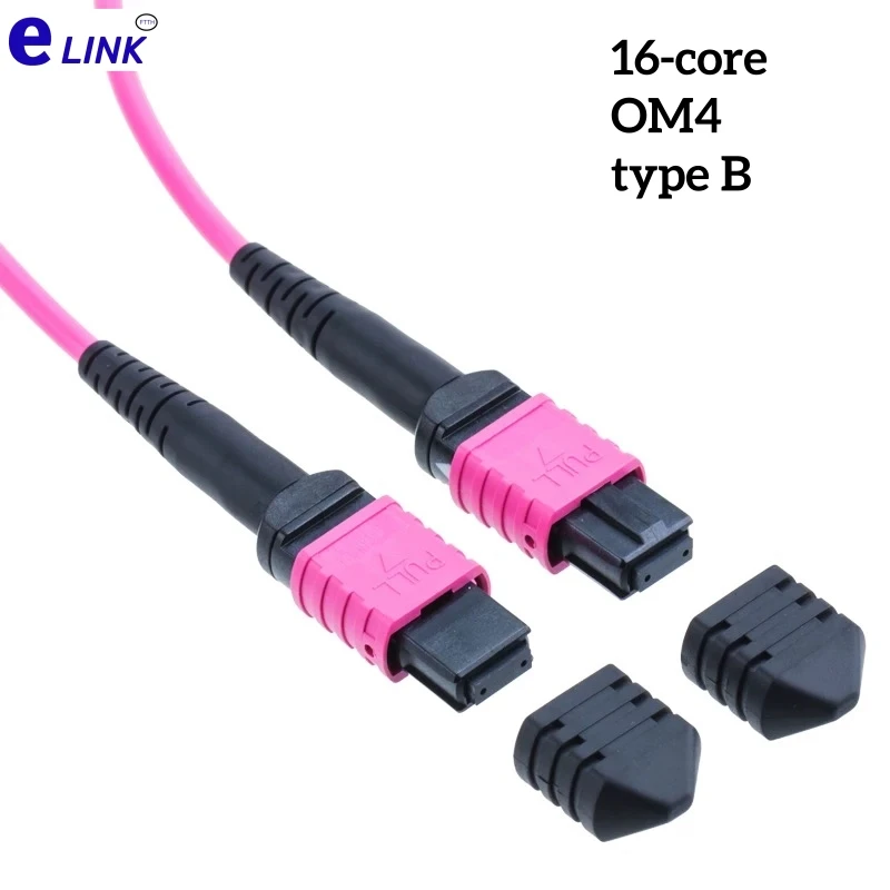 

MPO fiber optic patch cord 16 cores OM4 female Type B round voilet 1m 3m 5m 10m 15 20M MTP jumper optical fiber patch lead OM4