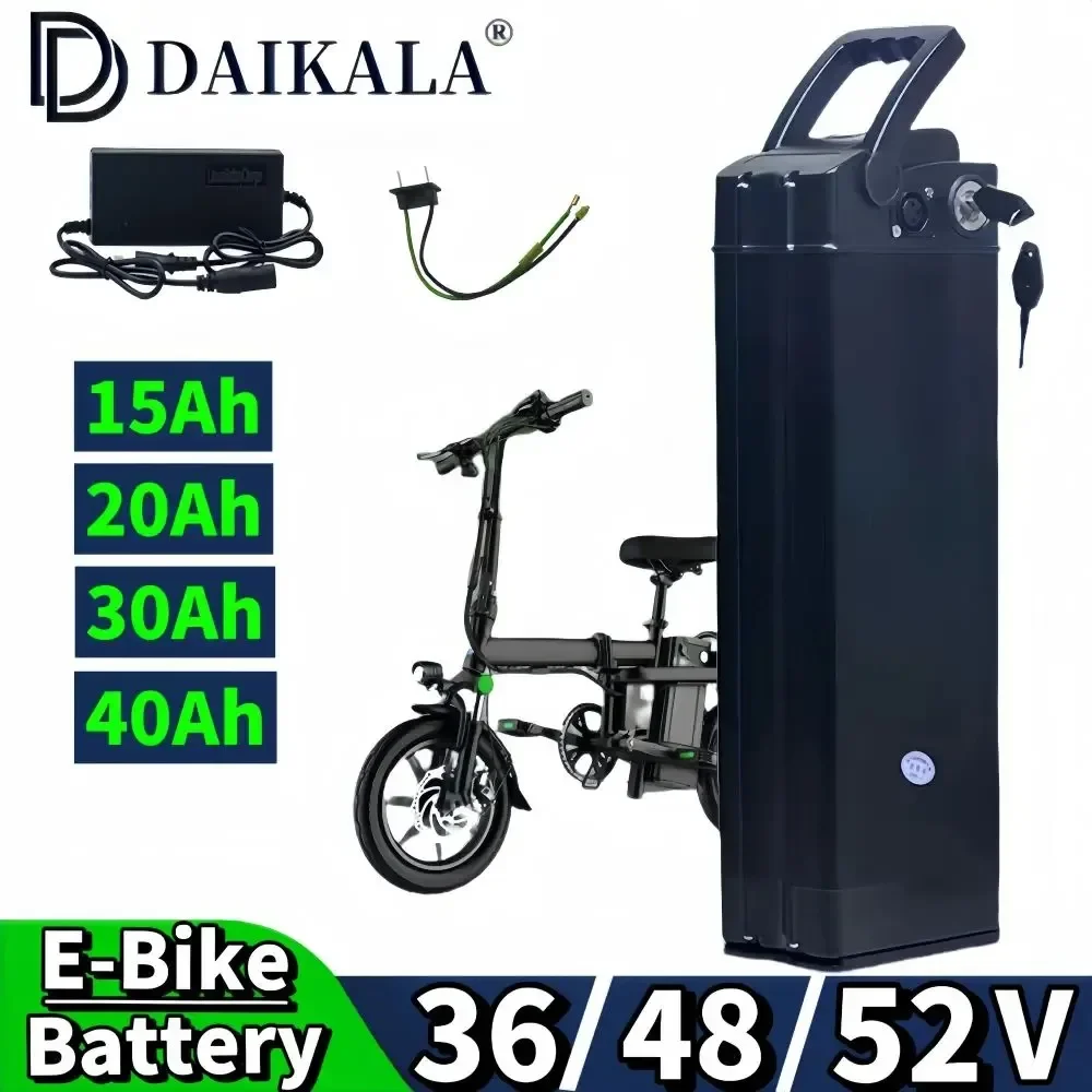 Original High quality 36V 48V 52V silver fish E-bike battery,500W 750W 1000W High-power 18650 Lithium ion battery pack Duty-free