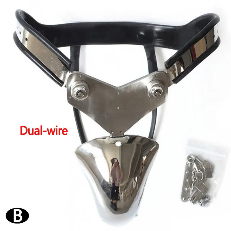 Stainless Steel Metal Chastity Lock Panties Cock Cage BDSM Bondage Penis Sleeve Male Chastity Belt Erotic Sex Toys For Men Cbt