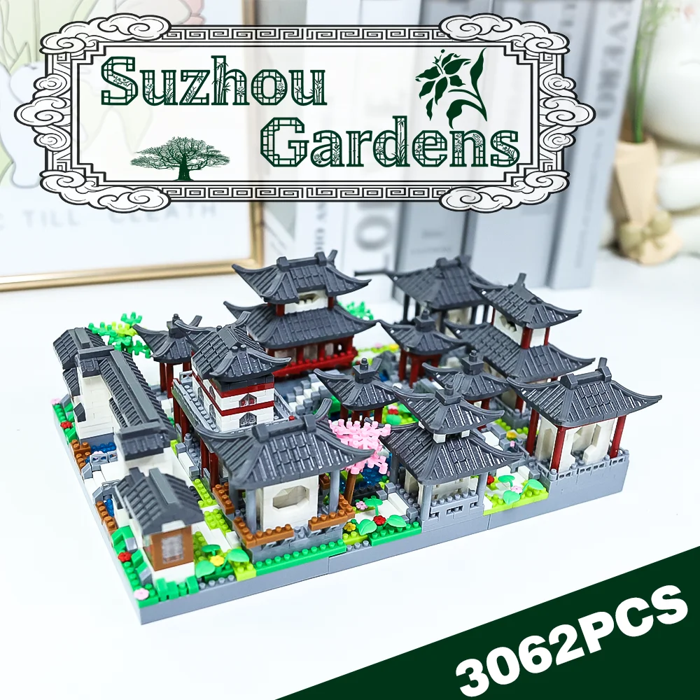 

Suzhou Garden Chinese Architecture Micro Building Blocks Set - DIY Mini Bricks for Adults Collectible Gift Home Decor