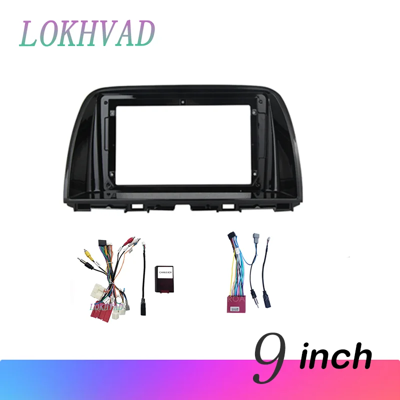 

9 INCH Car Frame Fascia For Mazda CX5 CX-5 CX 5 2012 - 2015 Adapter Canbus Box Decoder Cable Radio Dash Head Unit Panel Kit