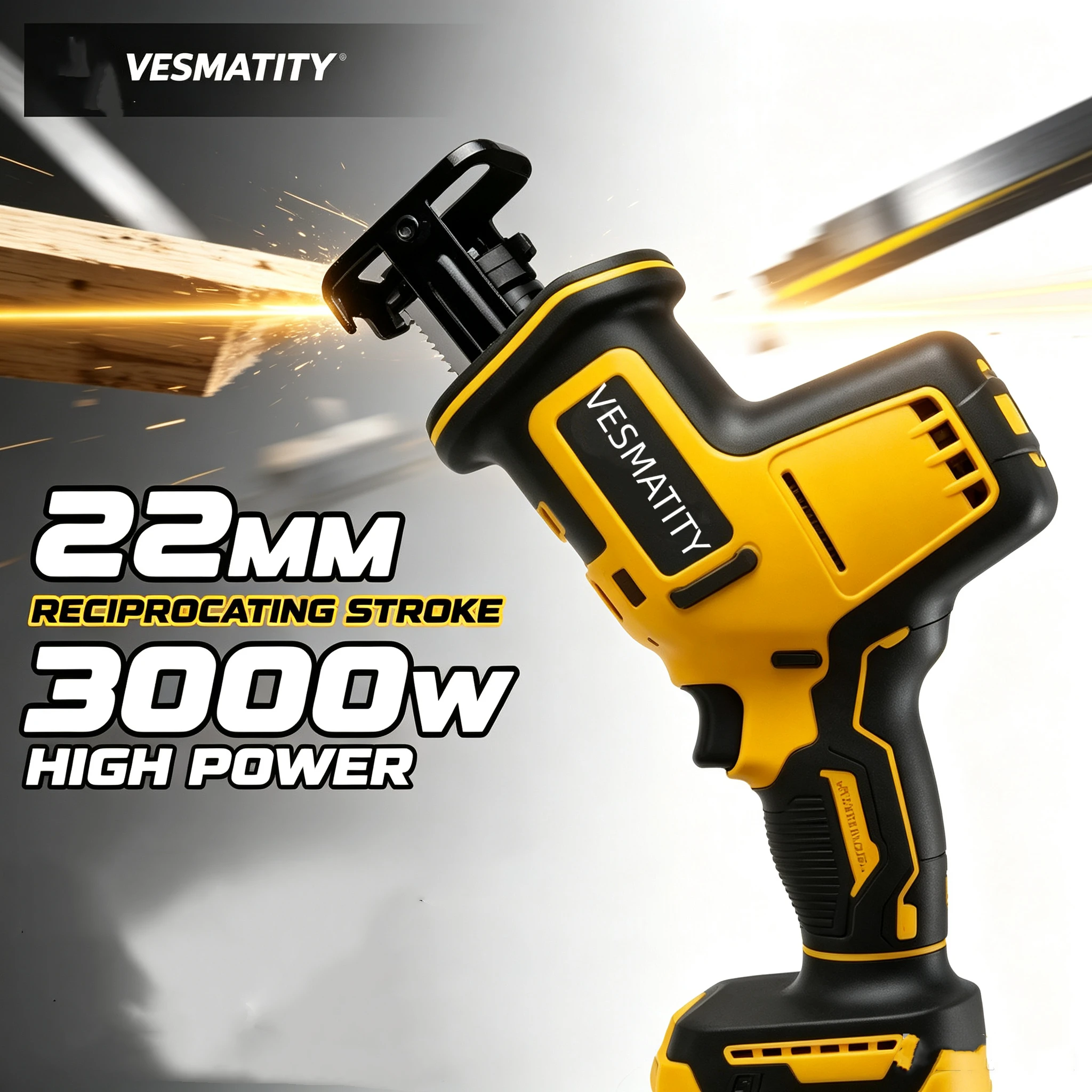 Electric Goddess 10000SPM Brushless Reciprocating Saw Saber Saw Wood Metal Cutting Tool For Dewalt 20V Battery