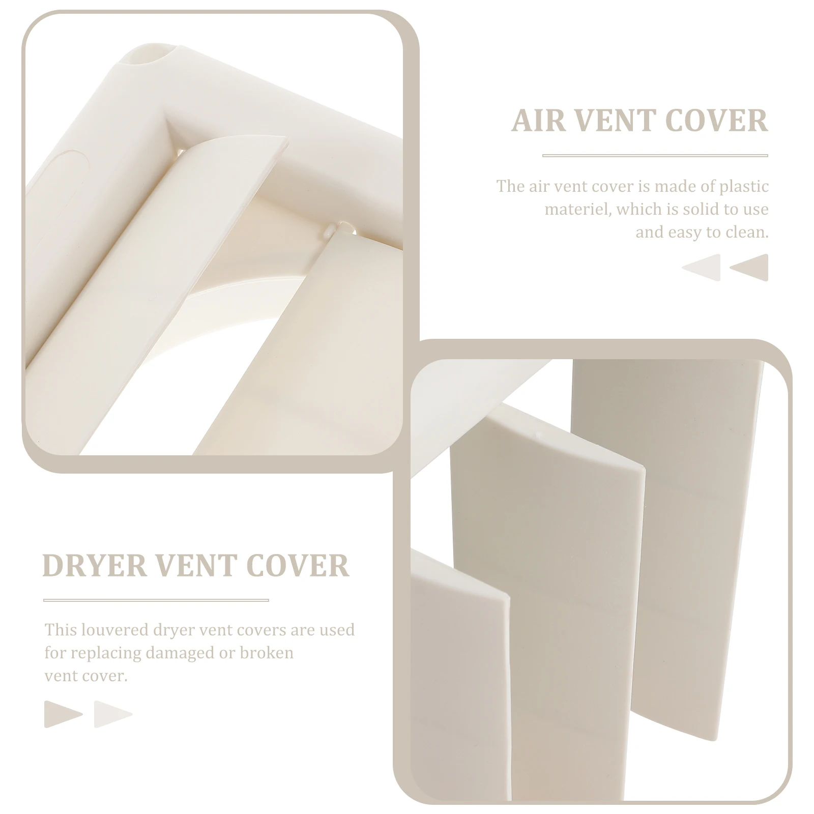 4 Inch Air Conditioner Outlet White Plastic External Wall Vent Cover Louvered Dryer Exhaust Duct Opening Outdoor
