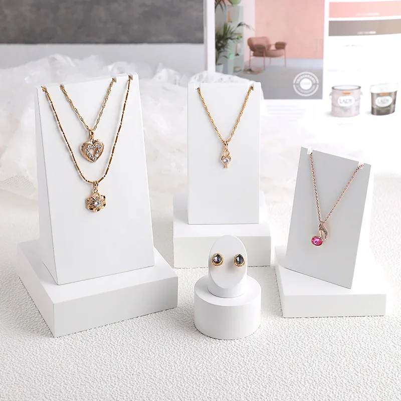 

Белая вешалка для ювелирных изделий, кулон, серьги, ожерелье, стеллаж для выставки товаров, магазин ювелирных изделий, реквизит для фотосъемки