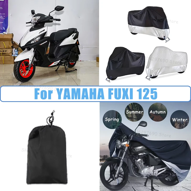 210D Oxford Motorcycle Cover Waterproof All Season UV Protection For YAMAHA FUXI 125 Anti-Tear Windproof Motorbike Cover