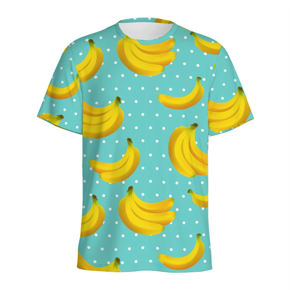 

Aloha Banana 3d Printed T-shirt For Men Fashion Casual Short Sleeve Tops Summer Fruits Graphic Tees Kids Y2k Cartoon T Shirts