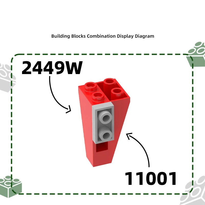 MOC 10PCS Stitching 2449W House Substitutable Brick Special Diagonal Angle With 3 Holes Building Block Toy Boy Special Day Gifts