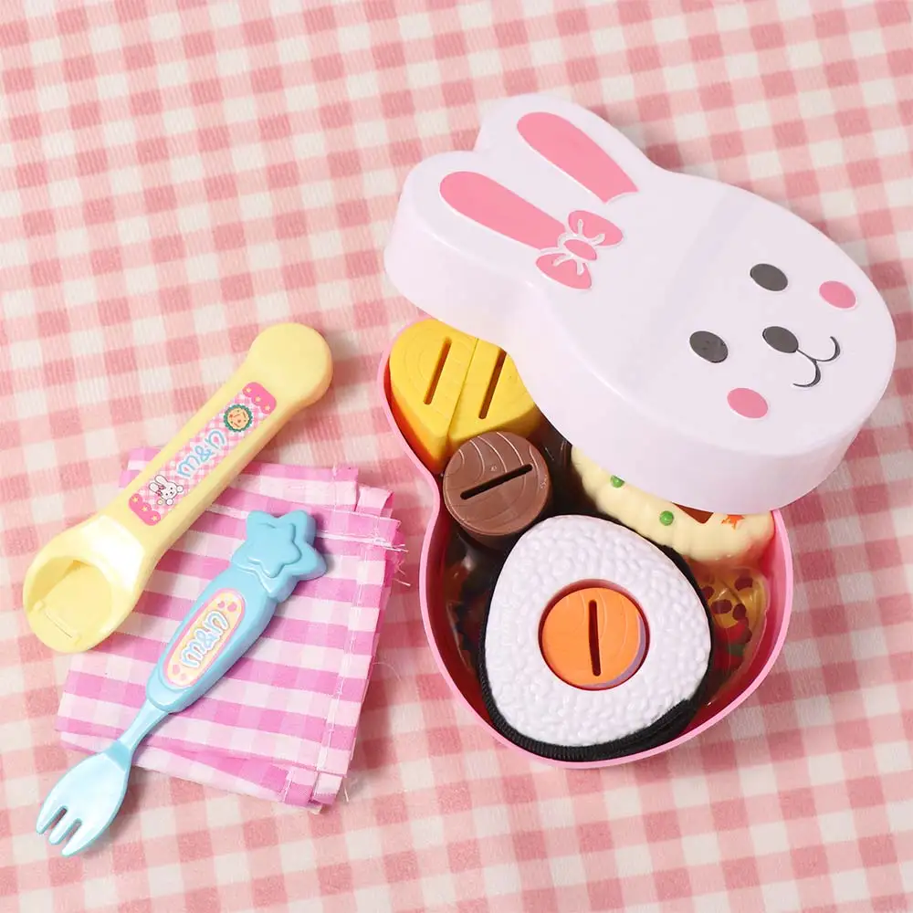 

Rabbit Shape Food Feeding Toy Pretend Play Simulation Model Lunch Box Pudding Toy Early Education Kawaii Play House Toys