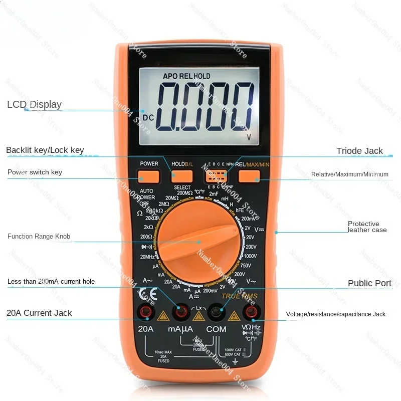 Suitable for high precision digital multimeter capacitor frequency temperature sensor true RMS multipurpose meter