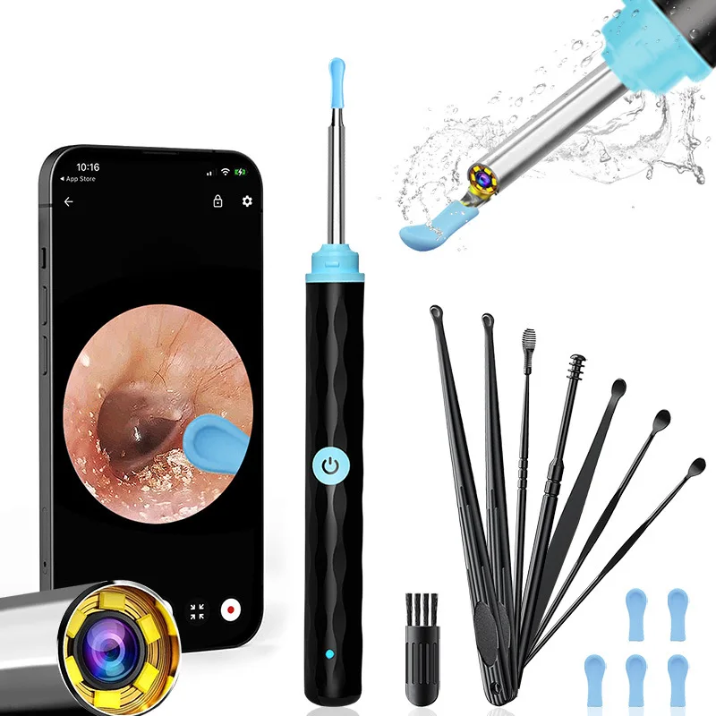 

Визуальный очиститель ушей с камерой, инструмент для удаления ушной серы, 8-компонентная умная детская светящаяся ложка для ушей