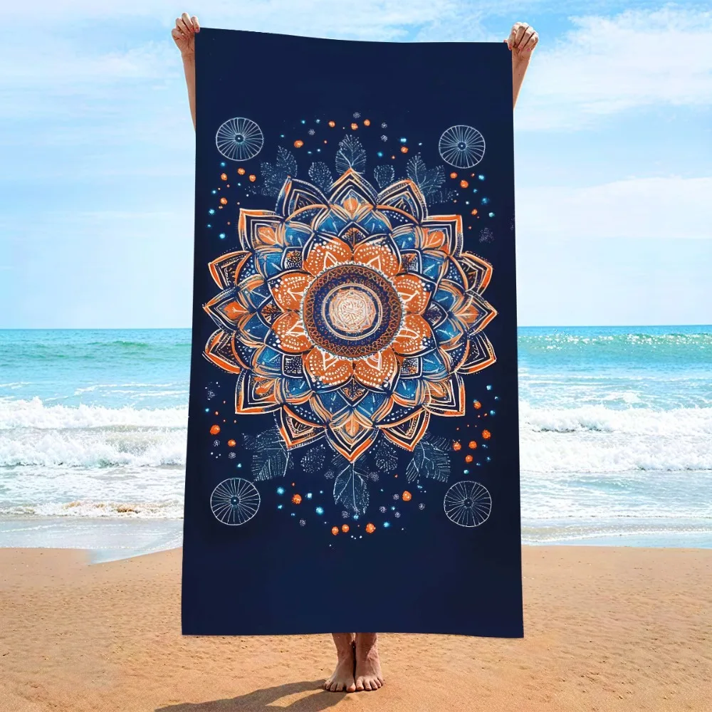Mystery Pattern Beach Towel39x71in Outdoor Travel Yoga Picnic Blanket Large Size Beach Blanket Quick-dry Absorb Water Microfiber view 3