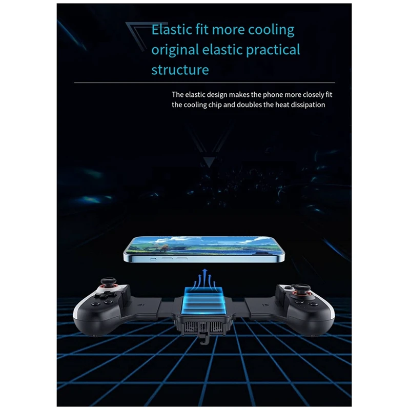 Pengontrol Gamepad teleskopik, pegangan pendingin Game Radiator semikonduktor untuk IOS/Switch/Joystick konsol Game Android