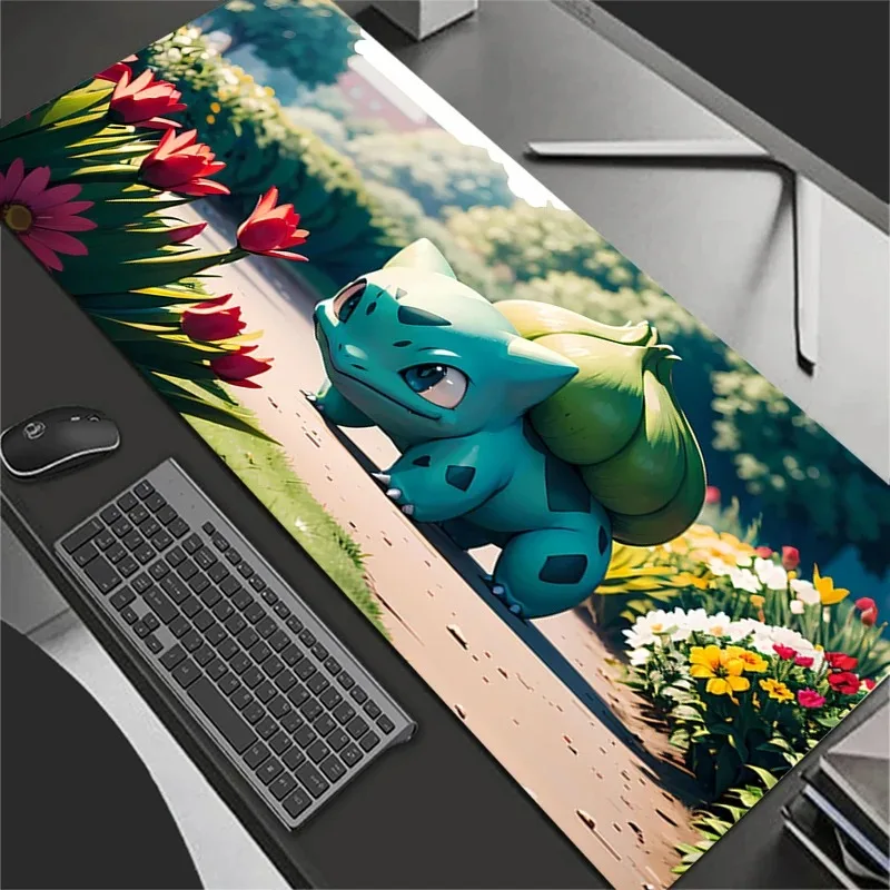Mauspad, Anime-Gamer, Gaming-Zubehör, Varmilo, rutschfeste Tastatur, PC, Computer, Schreibtischunterlage, XXL-Teppich, P-Pokemons Bulbasaur Mousepad