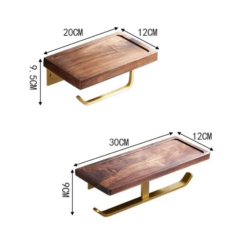 Bathroom Paper Holder Gold and Wood Bathroom Paper Roll Holder Tissue Holder Box  Rack Toilet Paper Holder Tissue Boxes