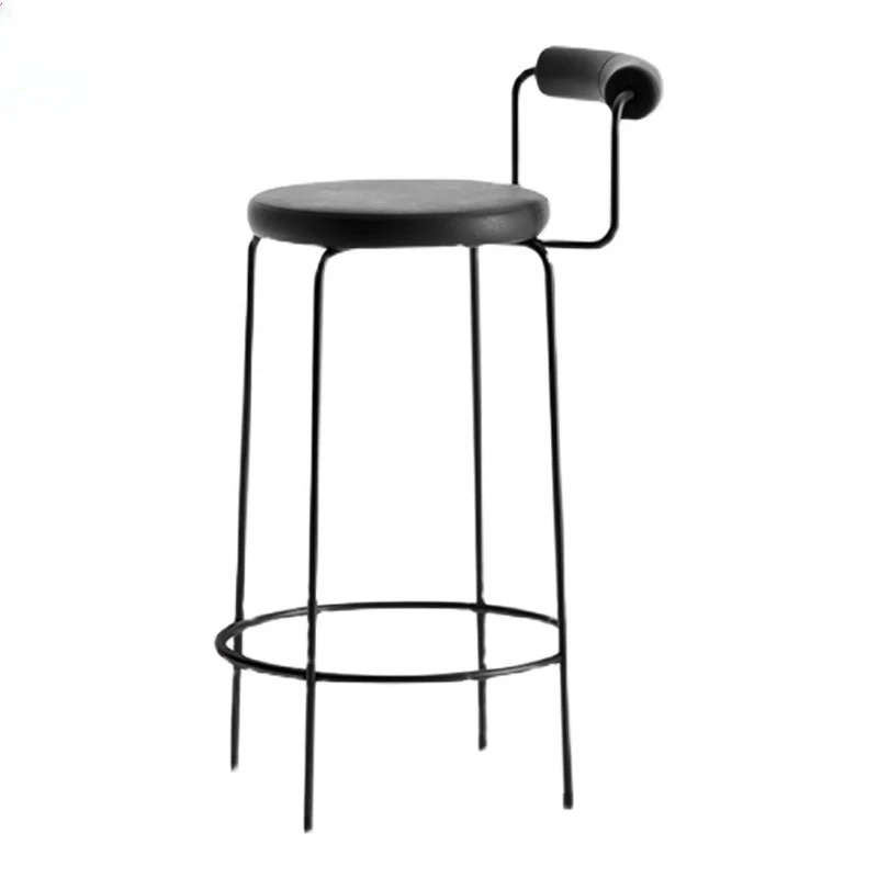

Luxury Metal Bar Stool with Backrest Modern Minimalist High Counter Stool for Cafe Reception Commercial Use Counter Chairs