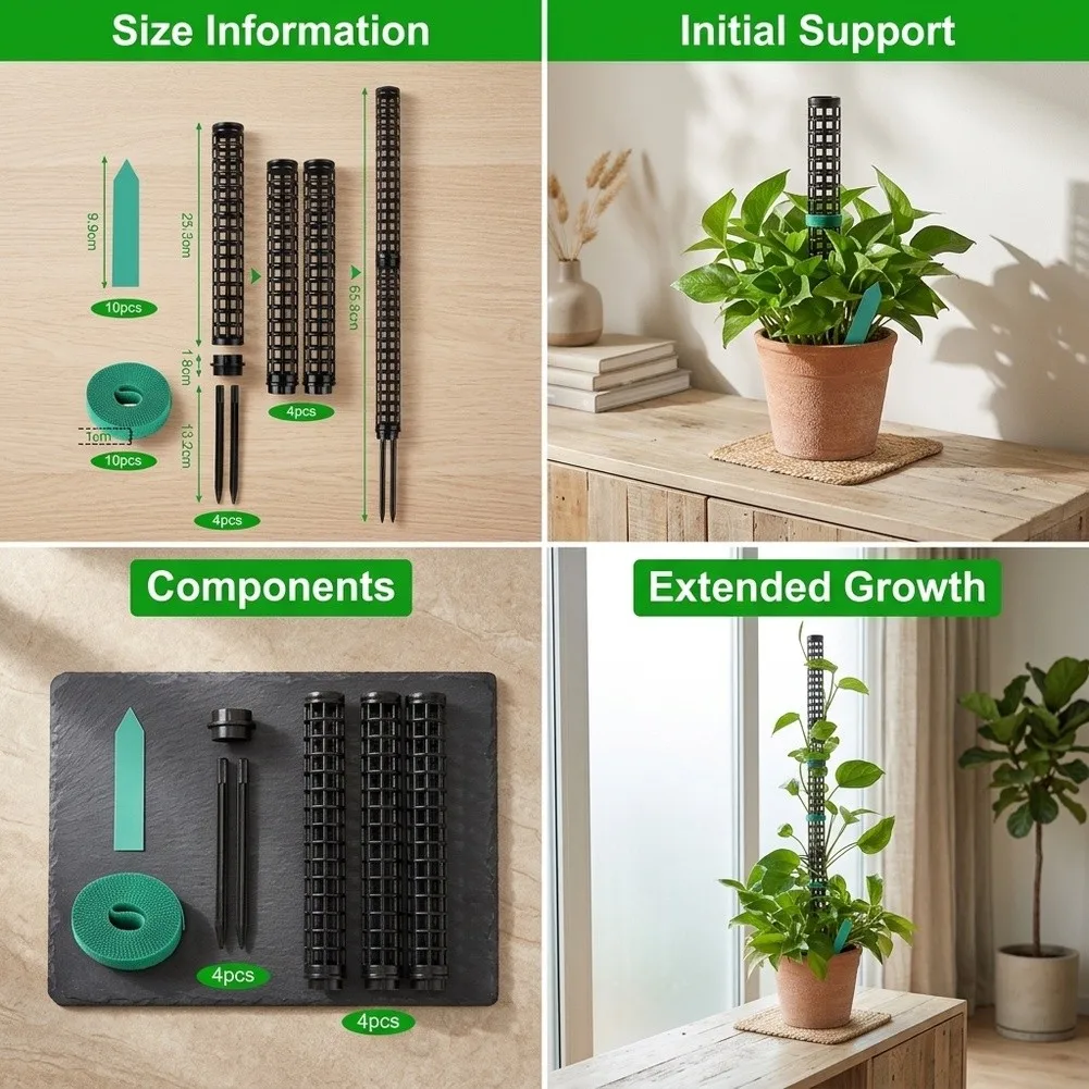 Plant Support Stakes for Climbing Plants Made from Long-Lasting Plastic Suitable for Soil Burial and Continuous Outdoor Exposure