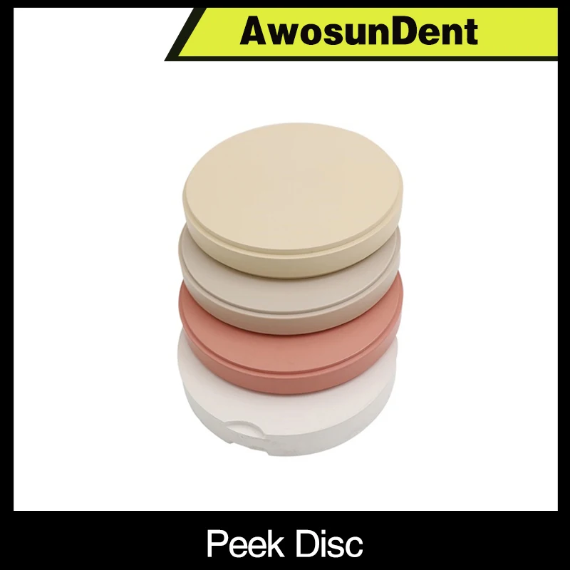 Pink Yellow Ivory White PEEK Blank Denture Materials Disc Dental PEEK Disks Biocompatible With Open System