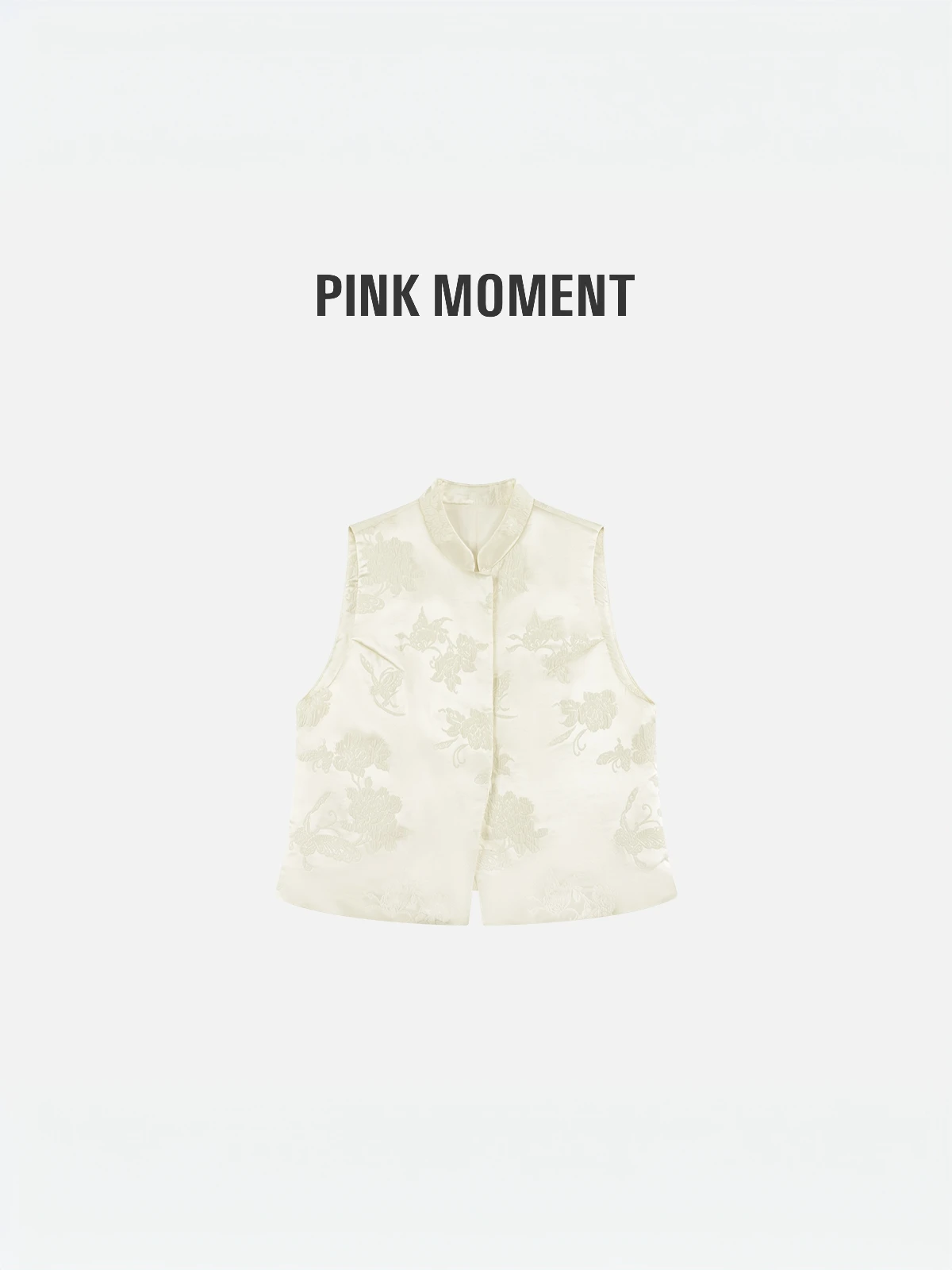 

Легкий хлопково-льняной женский жилет с воротником-джатом и цветочным узором, облегающий топ длиной до одного пуговица