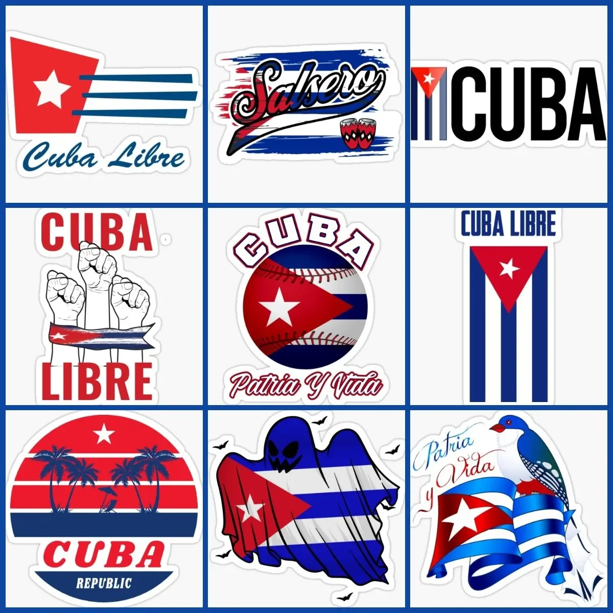 

Creative CU Cuban Flag Sticker Vinyl Moto Book Accessories Wall Glass Helmet Truck Racing Window Bicycle Van Decal Customizable