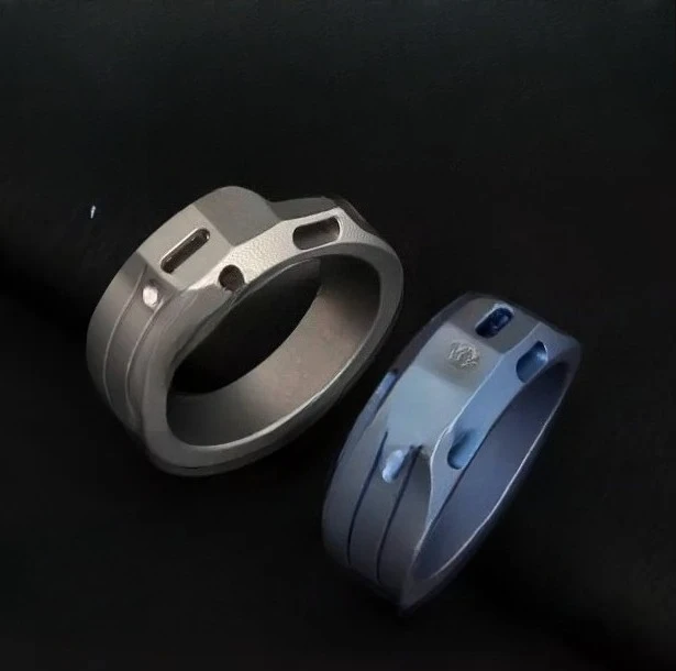 Titanium alloy tactical self-defense ring edc finger tiger steel window-breaking defense ring