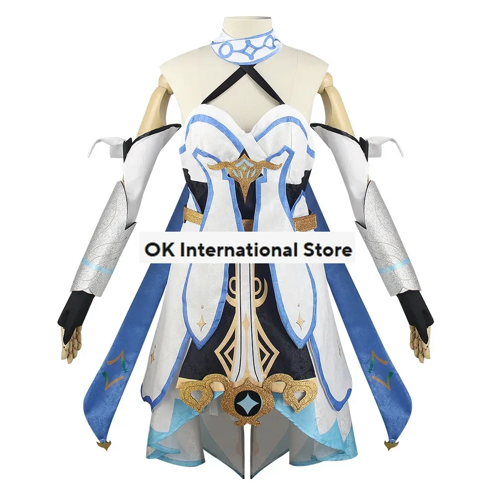 Anime Genshin Impact Cosplay Traje para Meninas, Lumine, Vestido de Festa, Uniforme de Halloween, Festa de Carnaval