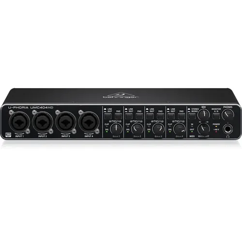 Behringer UMC404HD 4x4 سطح المكتب USB واجهة الصوت كارت الصوت الغيتار الكهربائي تسجيل مباشر كارت الصوت الخارجي