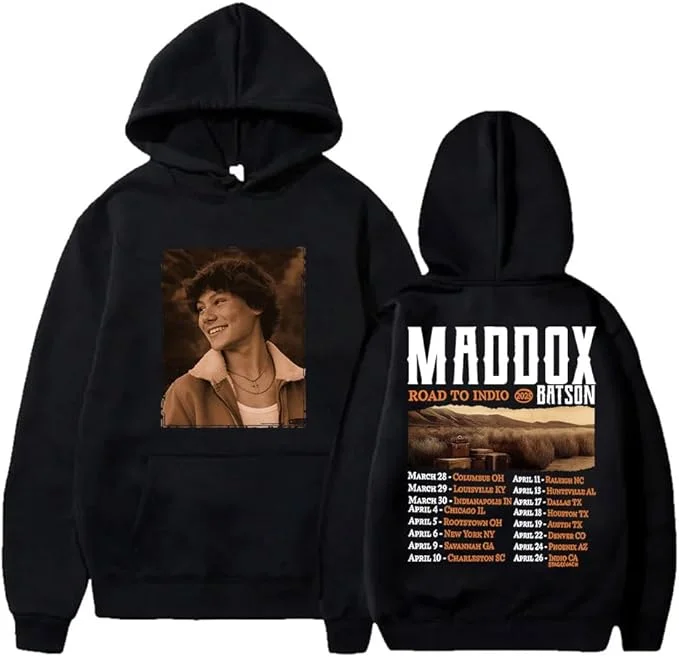 

Толстовки Maddox Batson Road To Indio Tour с капюшоном для мужчин и женщин, толстовка с длинными рукавами, уличная одежда
