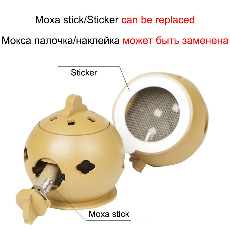 Moxibustion Box Mugwort Tube Moxa Sticks Mini Pot Burner Acupuncture Point Warm Massage Therapy Joint Pain Relief Health Care