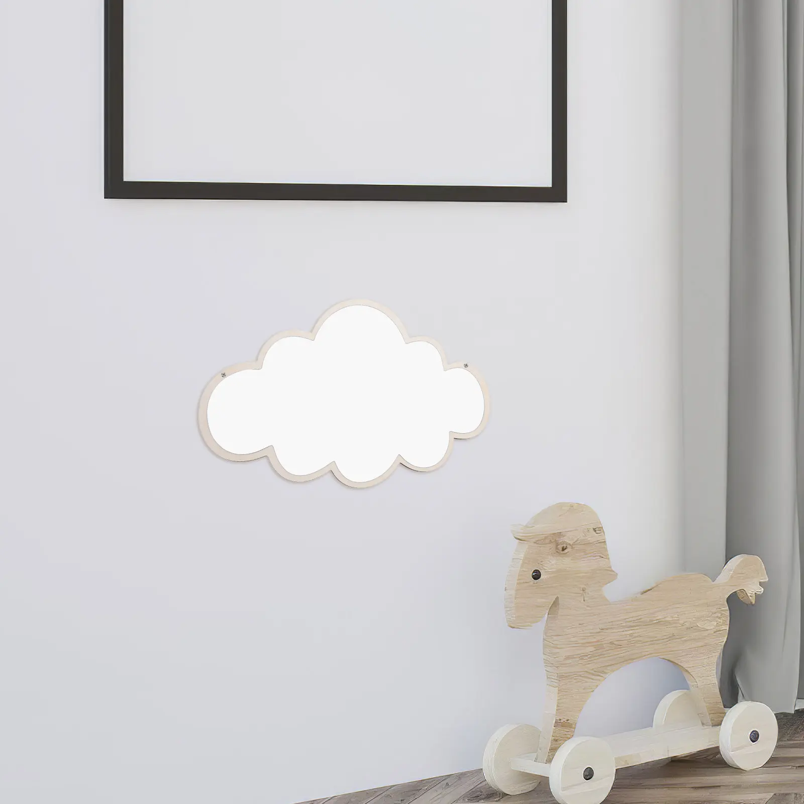 Nordic Children Safety Mirror Detachable Base Multi-Angle Rotation Design Baby Nursery Mirror Toddler Safe Tabletop
