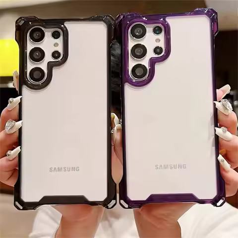 Shockproof Bumper Cushion Clear Case For Samsung S24 S23 S22 Plus Ultra S21 S20 FE A52 A13 A23 A33 A53 A34 A54 A15 A35 A55 A12