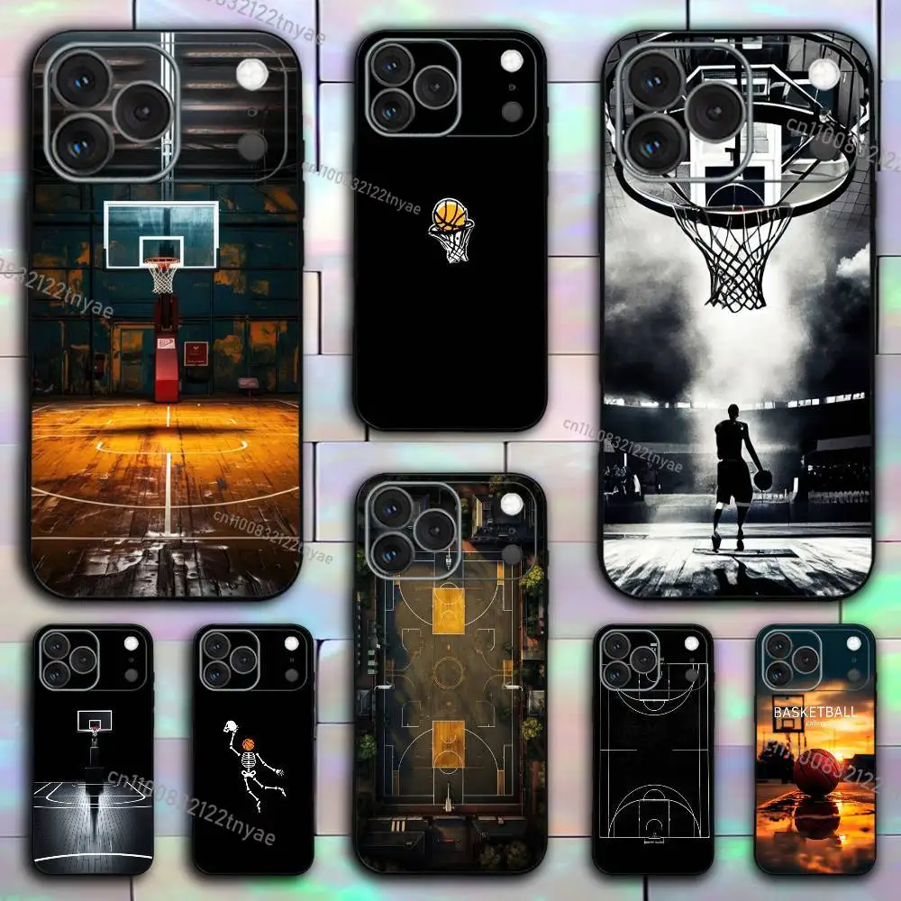 

Basketball Sport Phone Case For iPhone 17,16,15,14,13,12,11,X,XR,XS,Plus,Mini,Pro,Max Soft black Shockproof Cover