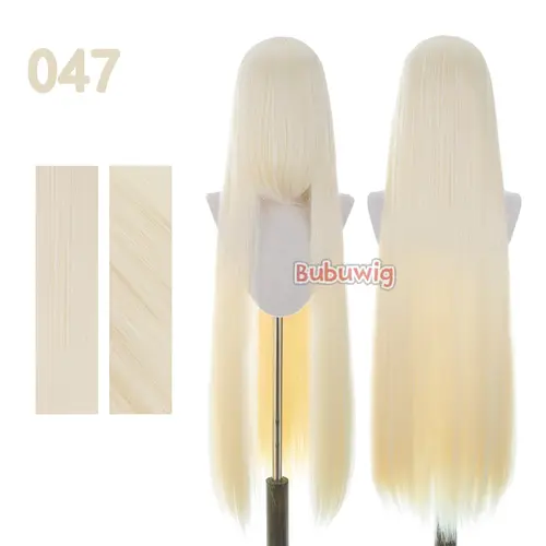 Bubuwig Synthetic Hair 100cm Long Straight Pure Color Cosplay Wigs Over 100 Colors Black White Red Blue Brown Wig Heat Resistant - Image 32