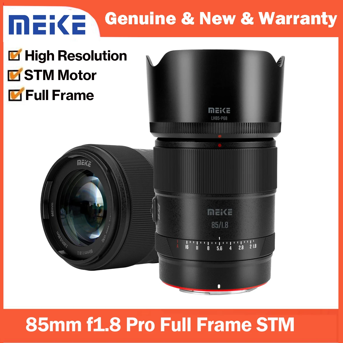 MEKE Meike Pro Series Full Frame High Resolution 8K AF 85mm f1.8 Pro Portrait Lens for Sony E Nikon Z Lumix L Mount Cameras